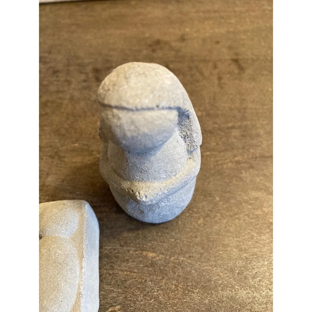 Minimalist Stone Nativity Set 3 Piece Primitive Grey Holy Family Figurines